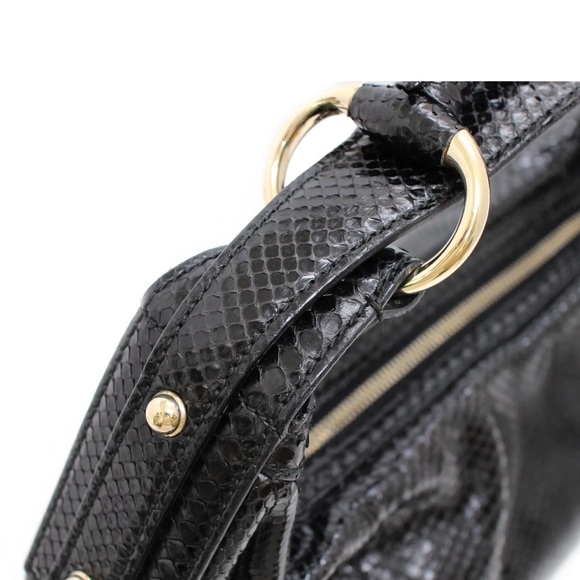 ❌SOLD❌GUCCI 
Python Small Horsebit Chain Hobo Black - Picture 6 of 9